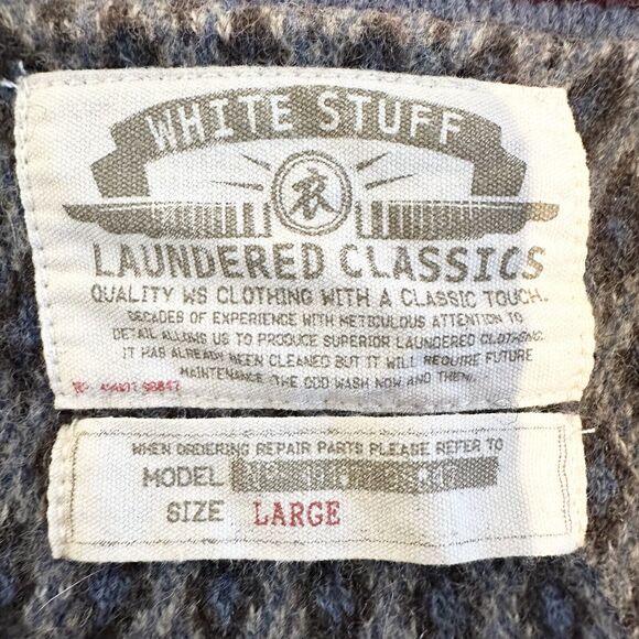 White Stuff Sweater Women's Large Red Burgundy Laundered Classics Lambs Wool - Picture 9 of 14